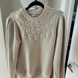 Louna LOU - Rent the Runway Embroidered Puff Sleeve Sweater - Size M